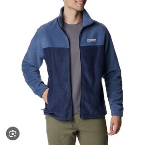 Columbia Two-Tone Grey and Navy Full-Zip Fleece Jacket